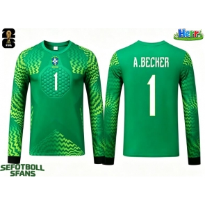 Brasilien Alisson Becker #1 Målvakt Bortatröja VM 2026 Långärmad